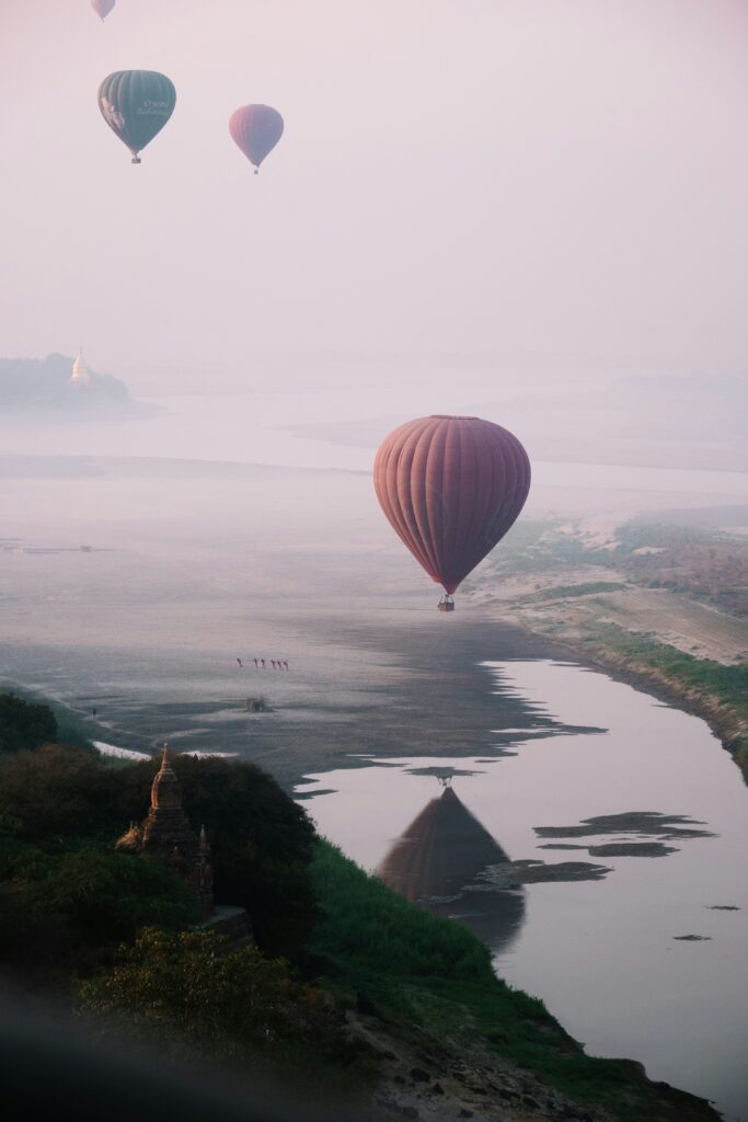 Balloons at sunset